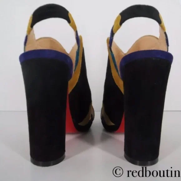 Christian Louboutin mod open toe block heel sandals - Picture 3 of 7